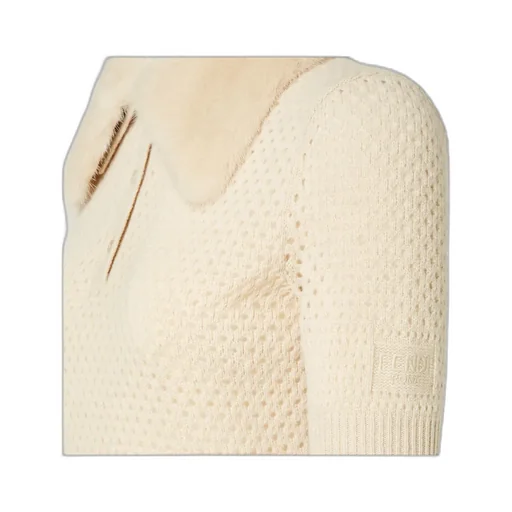 Wool And Cashmere Polo Shirt With Mink Collar