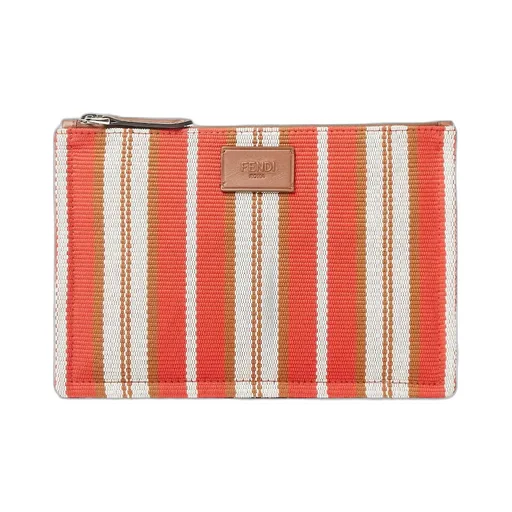 Striped Canvas Pouch