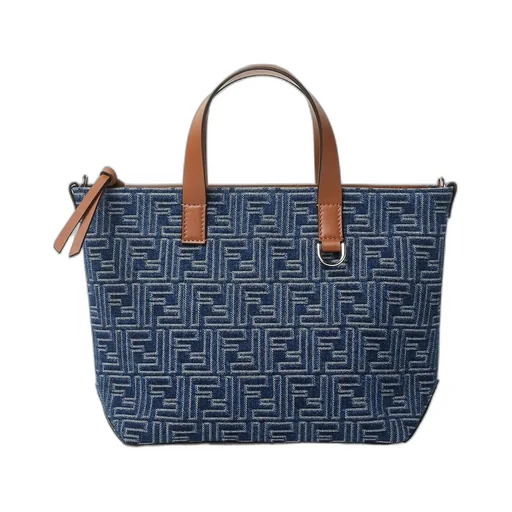 Ff Jacquard Zip-Up Small Tote Bag