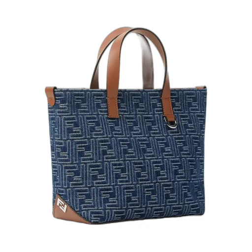 Ff Jacquard Zip-Up Small Tote Bag