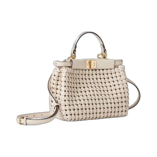 Camellia Interlaced Leather Bag