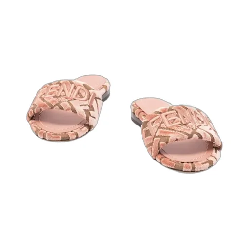 Logo-Motif Velvet Sandals
