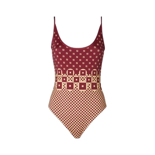 Geometric Printed Scoop Neck Swimsuit