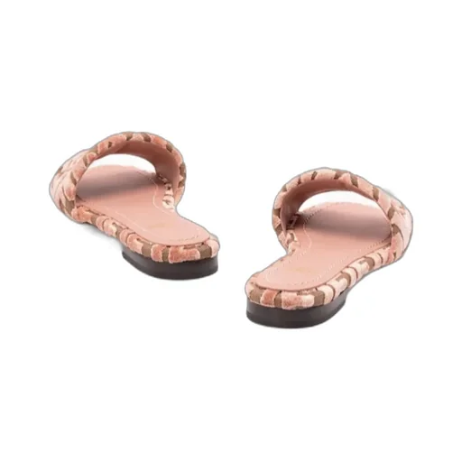 Logo-Motif Velvet Sandals
