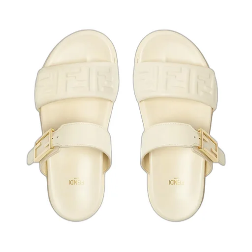 Feel Ff Embossed Double Band Sandals
