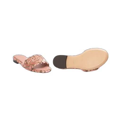Logo-Motif Velvet Sandals