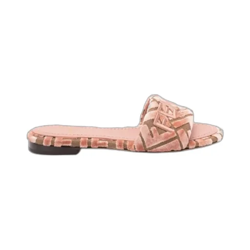 Logo-Motif Velvet Sandals
