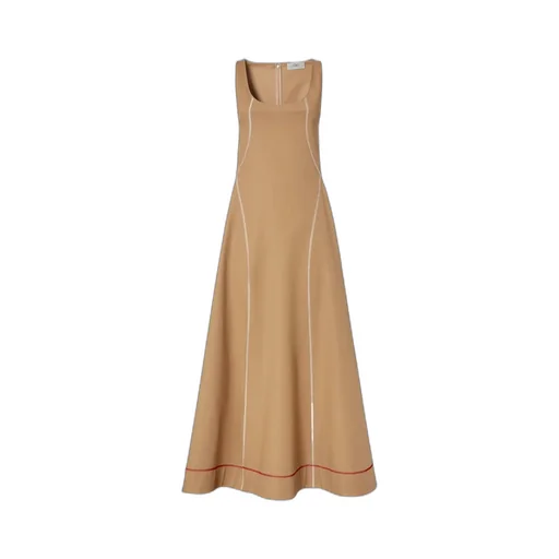 Square-Neck Sleeveless Flared Dress
