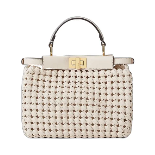 Camellia Interlaced Leather Bag