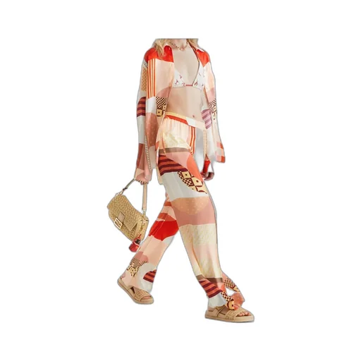 Abstract Print Wide-Leg Pants