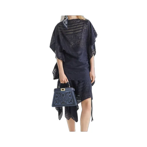 Boat-Neck Patchwork Asymmetric Top