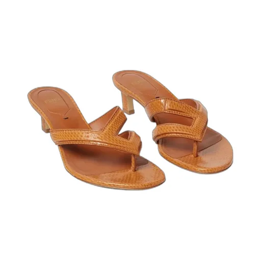 Medium-Heeled Thong Sandals
