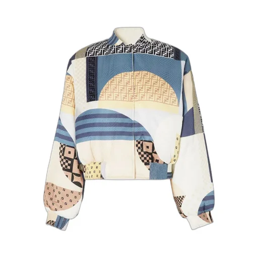 Patchwork Printed Bomber Jacket