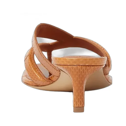 Medium-Heeled Thong Sandals