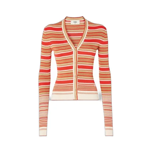 Striped Cotton And Silk Cardigan