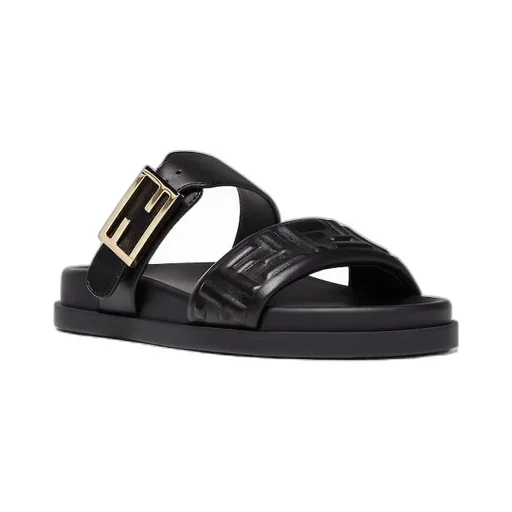 Feel Ff Embossed Double Band Sandals