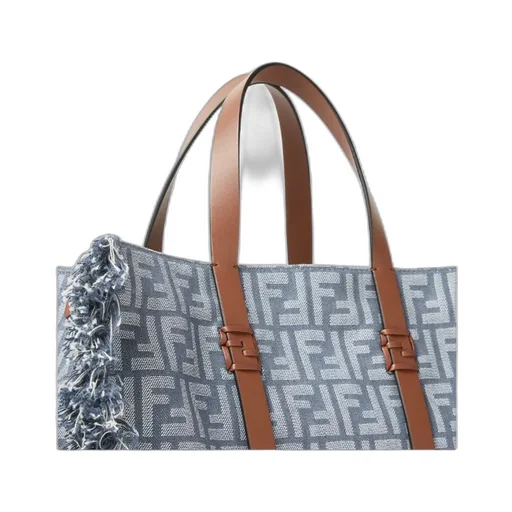 Summer Ff Jacquard Fringed Tote Bag