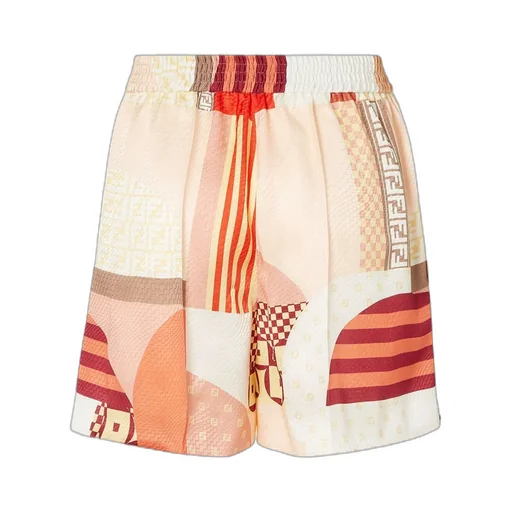 Patchwork Printed Elasticated Waistband Shorts