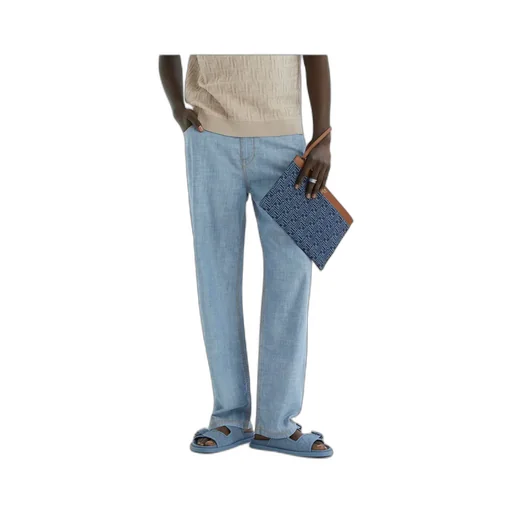 Straight-Leg Long Jeans