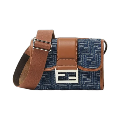 Double Baguette Ff Jacquard Crossbody Bag