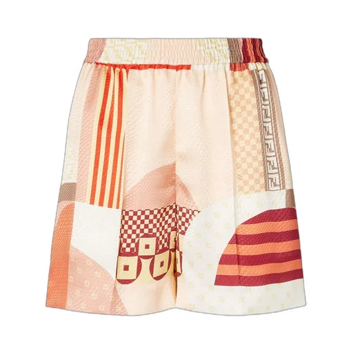 Patchwork Printed Elasticated Waistband Shorts