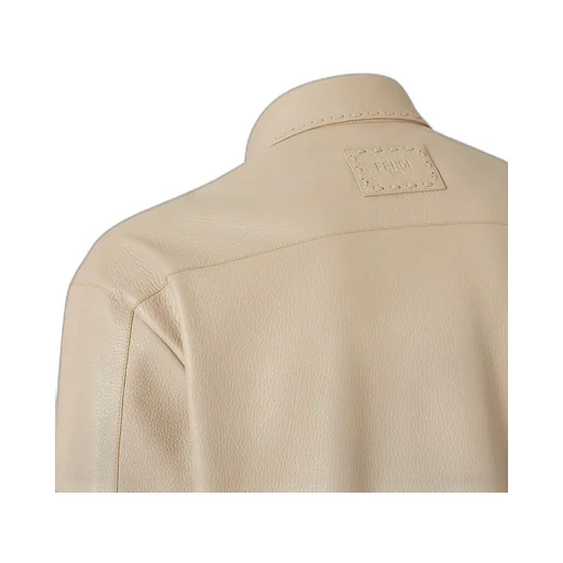 Long Sleeved Snapped Leather Jacket