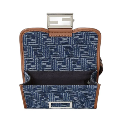 Double Baguette Ff Jacquard Crossbody Bag