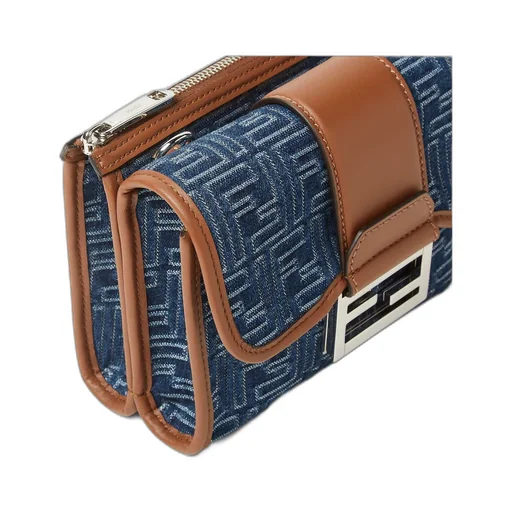 Double Baguette Ff Jacquard Crossbody Bag