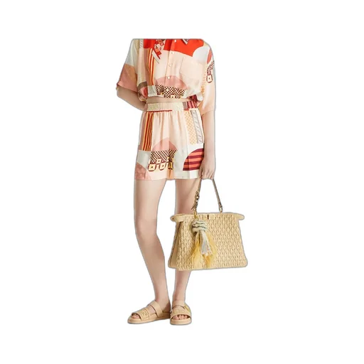 Patchwork Printed Elasticated Waistband Shorts