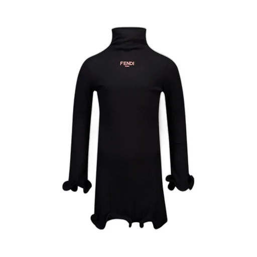 Roll Neck Ribbed-Knit Dress