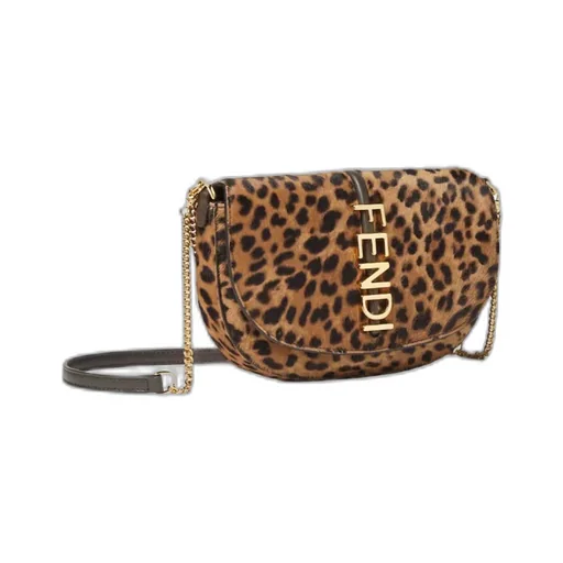 Fendigraphy Leopard Printed Chained Wallet