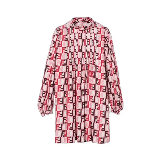 All-Over Printed Ruffled Dress