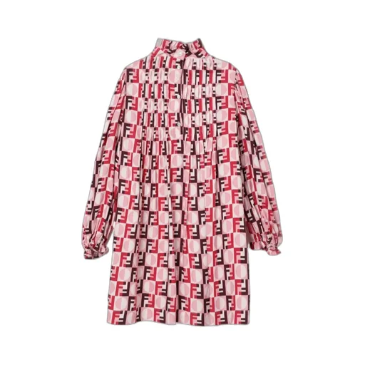 All-Over Printed Ruffled Dress