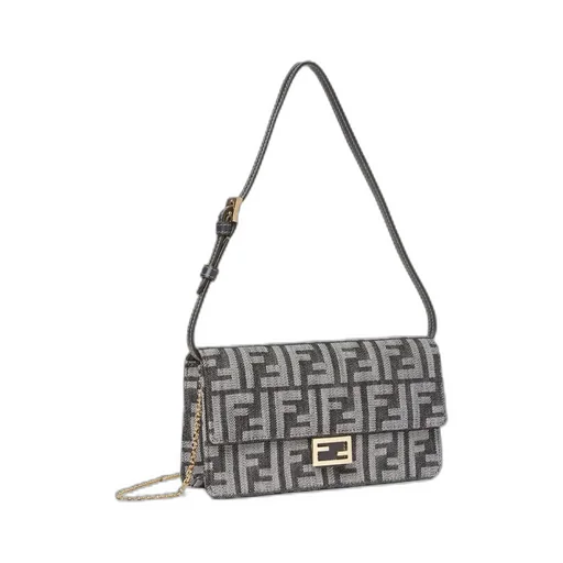 Baguette Ff Jacquard Chain-Linked Wallet