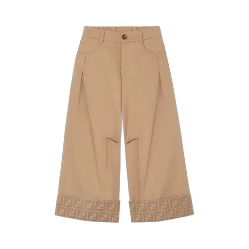 Caramel Gabardine Junior Pants With Logo