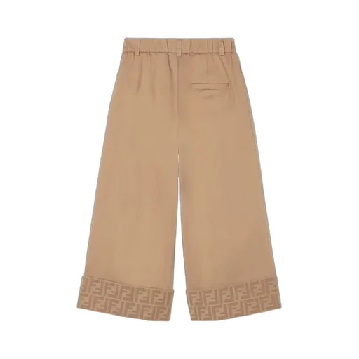 Caramel Gabardine Junior Pants With Logo