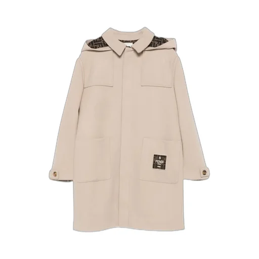 Logo-Patch Hooded Coat