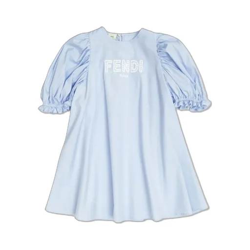 Logo Embroidered Flared Dress