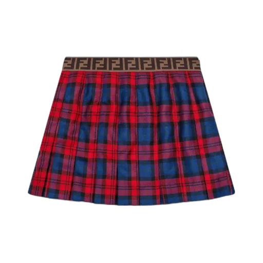 Pleated Plaid Skirt