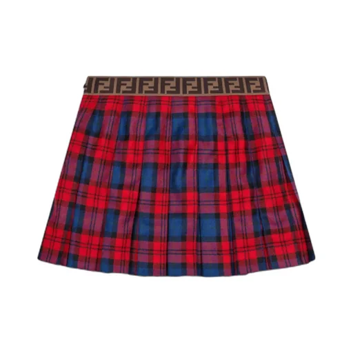 Pleated Plaid Skirt