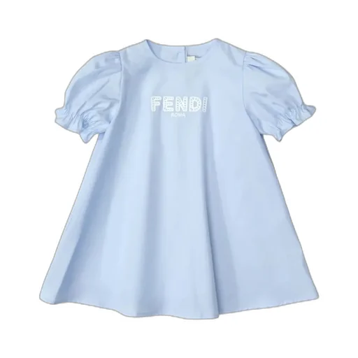 Puff-Sleeve Embroidered Dress