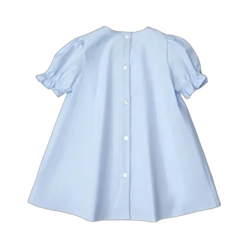 Puff-Sleeve Embroidered Dress