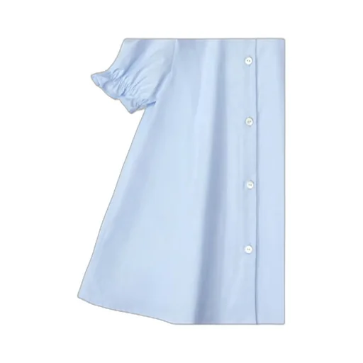 Puff-Sleeve Embroidered Dress