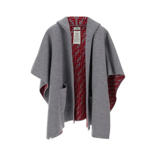 Ff-Patterned Hooded Cape