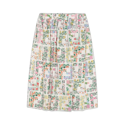 Floral-Print Pleated Skirt