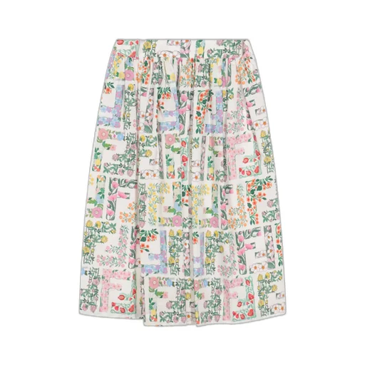 Floral-Print Pleated Skirt