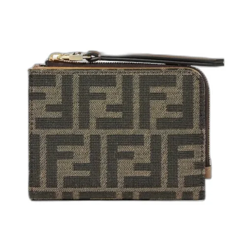 Monogrammed Zipped Small Wallet