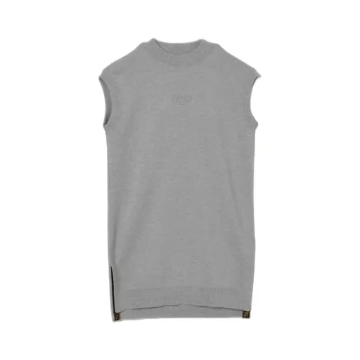 Embroidered-Logo Wool Dress