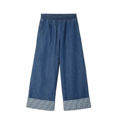 Logo Embroidered Wide-Leg Trousers