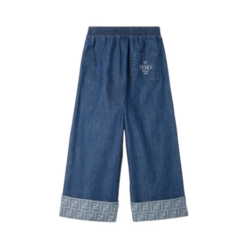 Logo Embroidered Wide-Leg Trousers